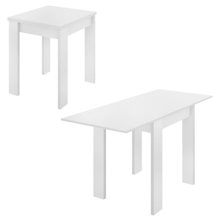 Tavolo allungabile piccolo 4-6 posti 79-134x67cm bianco - Alamaro