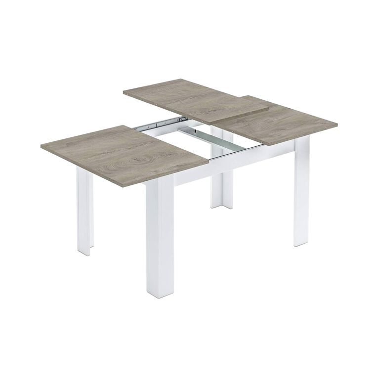 Tavolo allungabile pranzo 6-8 posti 140-190x90cm rovere grigio e bianco - Abudula