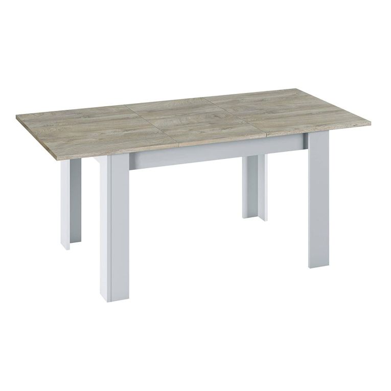 Tavolo allungabile pranzo 6-8 posti 140-190x90cm rovere grigio e bianco - Abudula