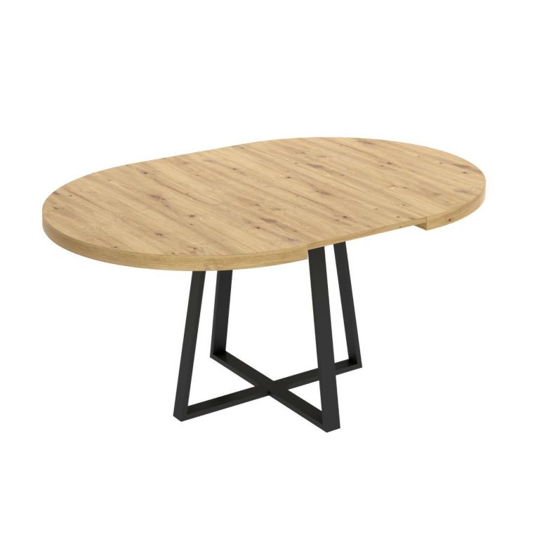Tavolo allungabile rotondo salvaspazio 6-8 posti 110-158x110cm legno - Andia