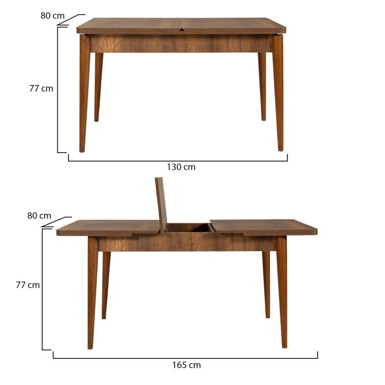 Tavolo allungabile vintage 6-8 posti 130x80cm noce - Dorotea