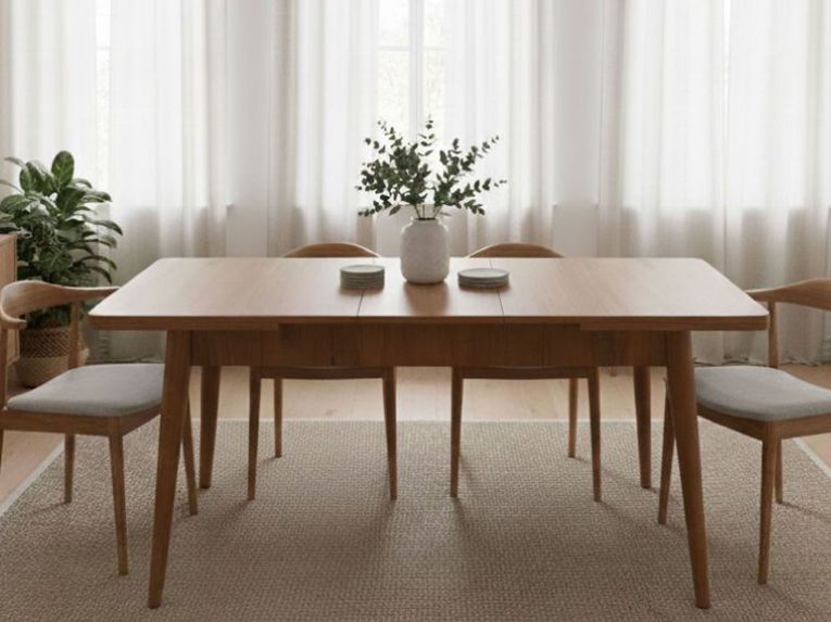 Tavolo allungabile vintage 6-8 posti 130x80cm noce - Dorotea