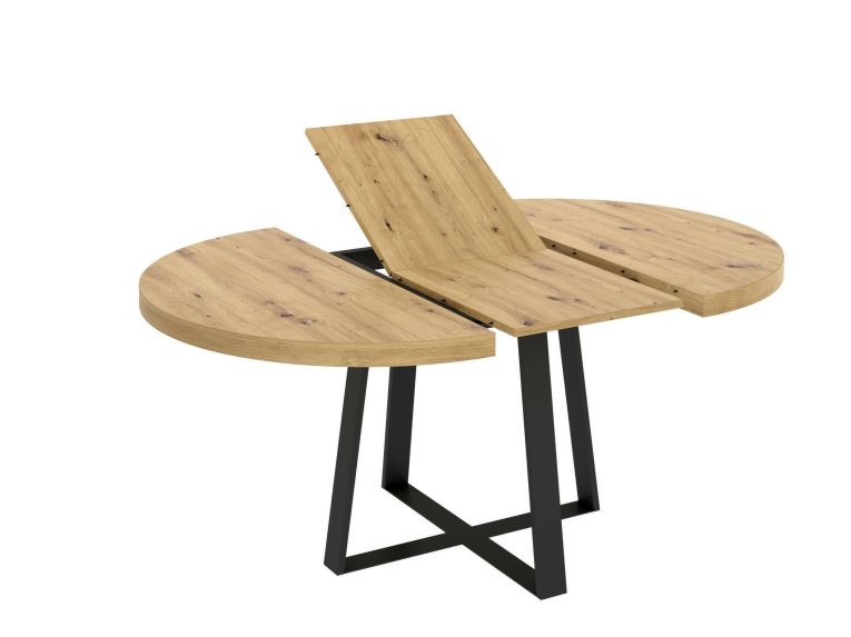 Tavolo Consolle Rotondo Allungabile da Pranzo Ovale 110-158x110 cm in Legno Rovere Nodi – Casarola