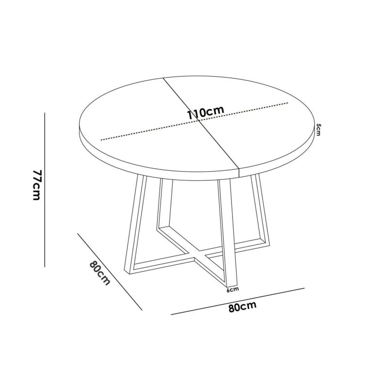 Tavolo Consolle Rotondo Allungabile da Pranzo Ovale 110-158x110 cm in Legno Rovere Nodi – Casarola