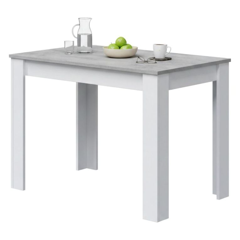 Tavolo cucina rettangolare 6 posti bianco e cemento 109x67cm - Anat