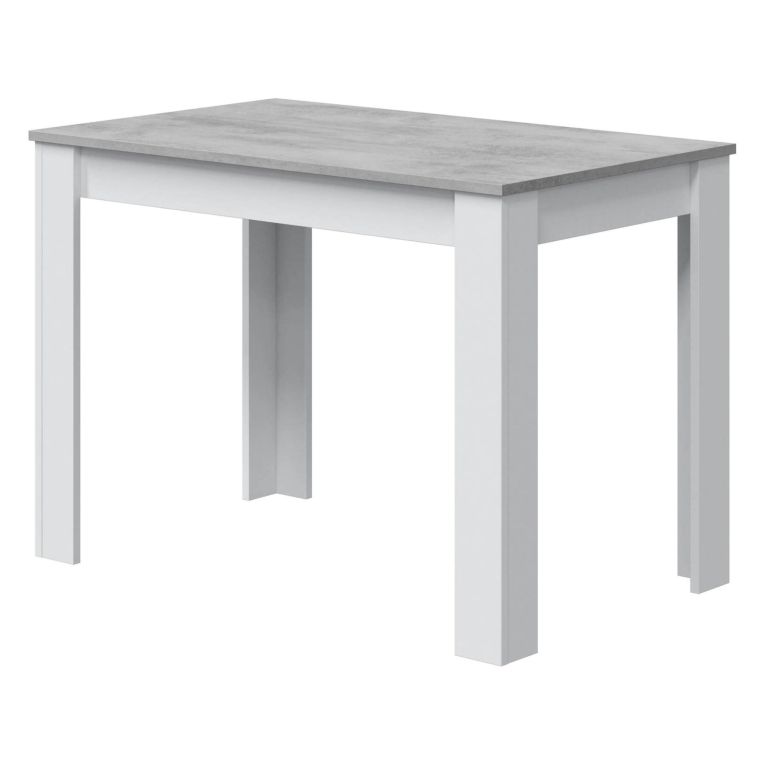 Tavolo cucina rettangolare 6 posti bianco e cemento 109x67cm - Anat