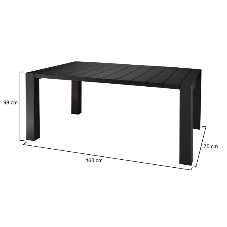 Tavolo da esterno 10 posti 160x98cm antracite - Magelang