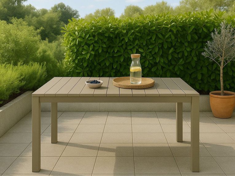 Tavolo da esterno 10 posti 160x98cm tortora - Magelang