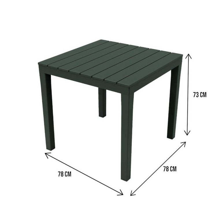 Tavolo da esterno 4 posti 78x78cm antracite - Vo