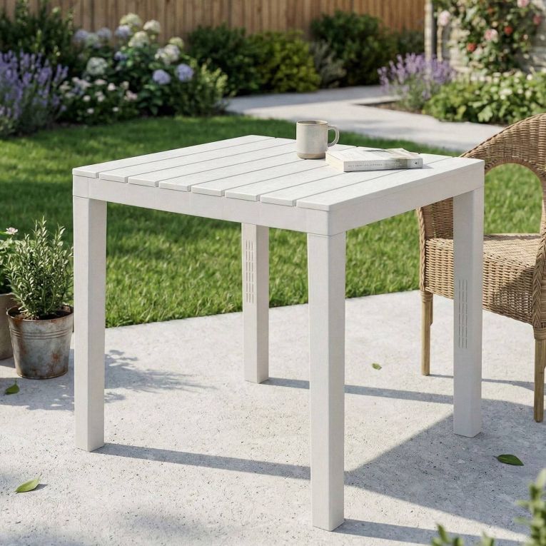Tavolo da esterno 4 posti 78x78cm bianco - Vo
