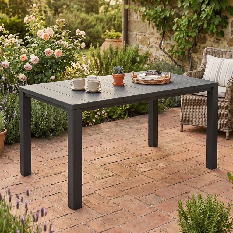 Tavolo da esterno 6 posti 147x90cm antracite - Listowel