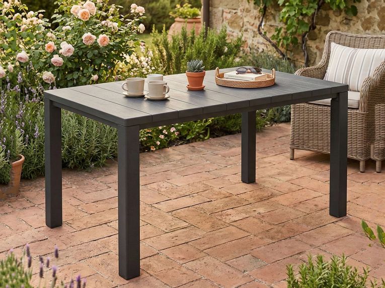 Tavolo da esterno 6 posti 147x90cm antracite - Listowel