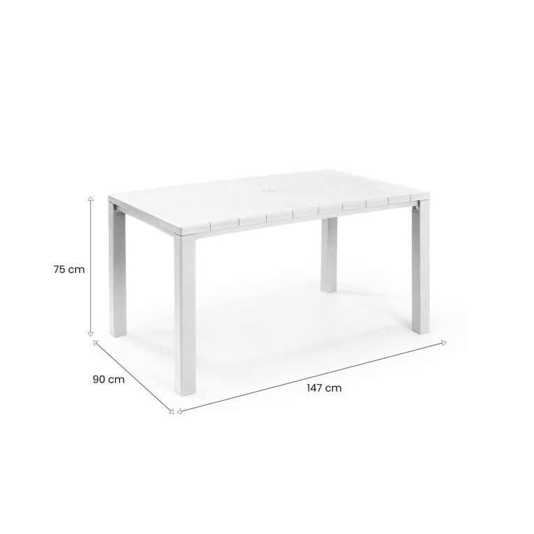 Tavolo da esterno 6 posti 147x90cm bianco - Listowel