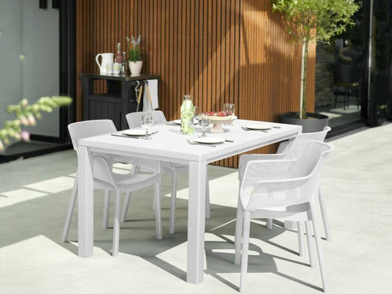 Tavolo da esterno 6 posti 147x90cm bianco - Listowel