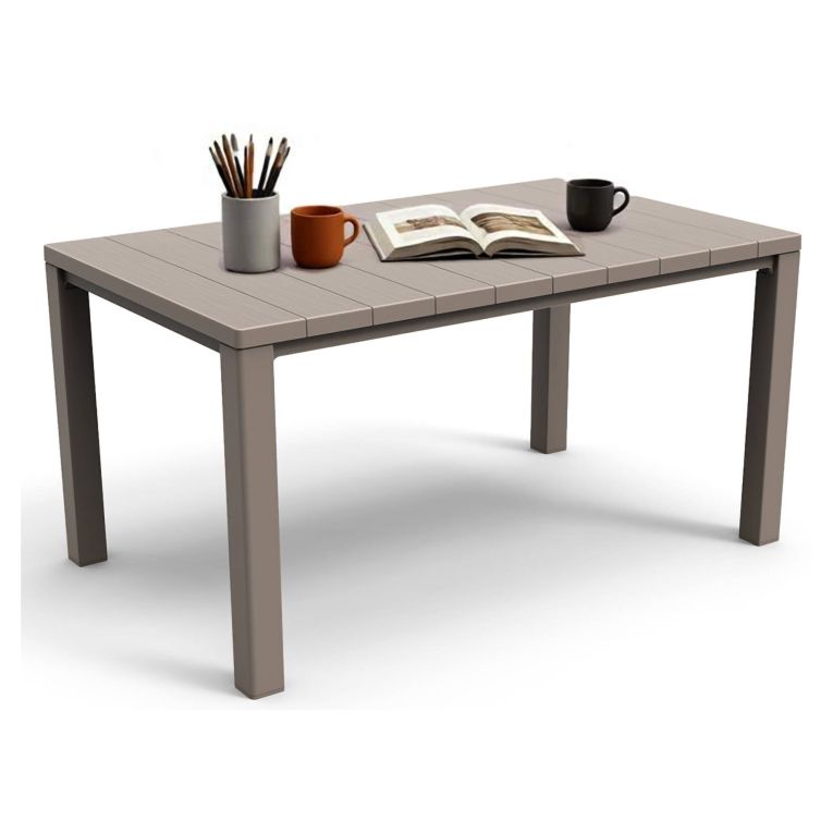 Tavolo da esterno 6 posti 147x90cm tortora - Listowel