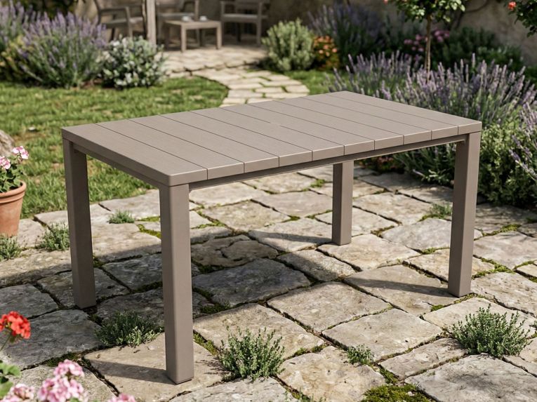 Tavolo da esterno 6 posti 147x90cm tortora - Listowel