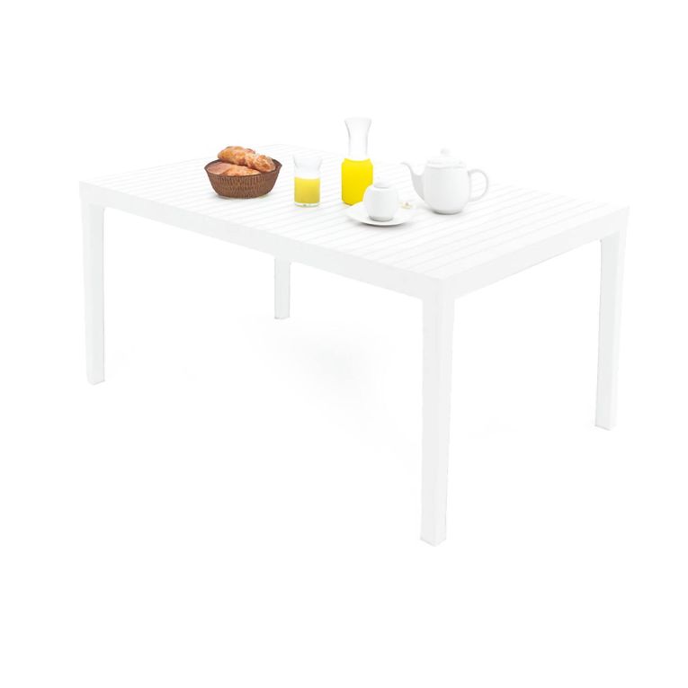 Tavolo da esterno 6 posti 150x90cm bianco - Askia