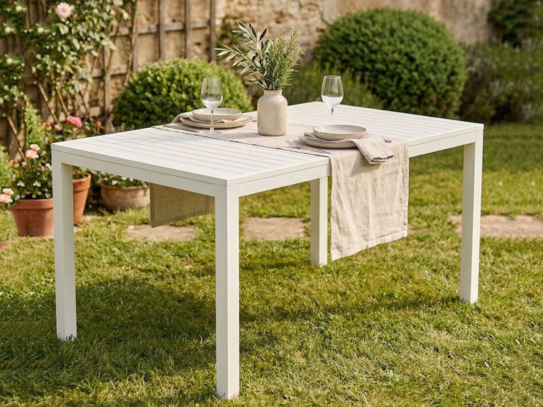 Tavolo da esterno 6 posti 150x90cm bianco - Askia