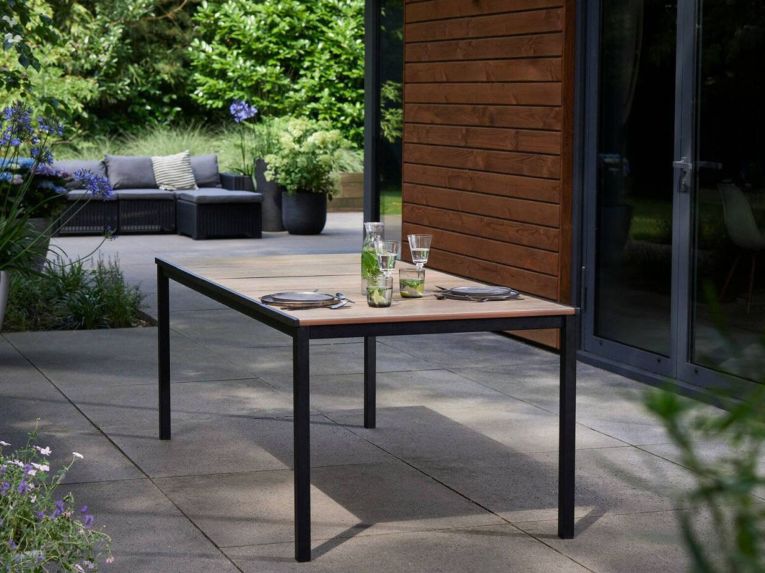 Tavolo da esterno 6 posti 159x95cm rovere e antracite - Sarnia
