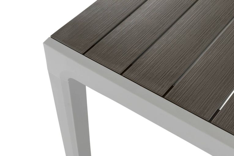 Tavolo da esterno 6 posti 160x90cm bianco e tortora - Innisfail