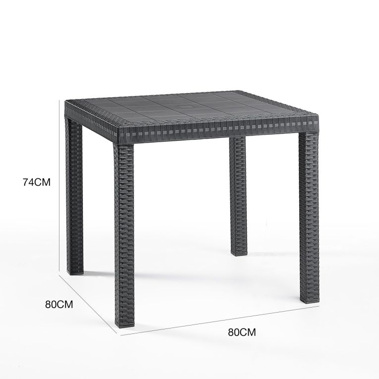 Tavolo da esterno 6 posti 80x80cm antracite - Acqua