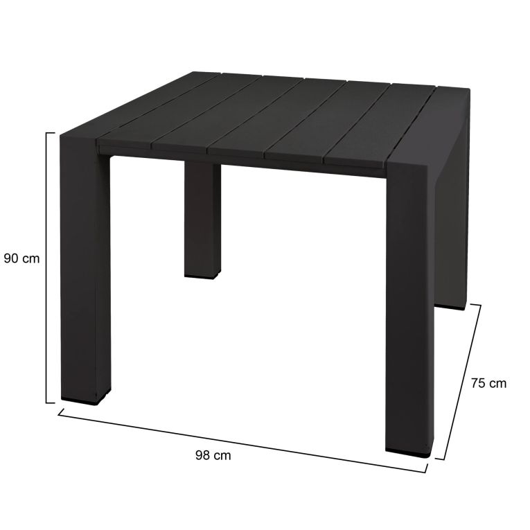 Tavolo da esterno 6 posti 90x98cm antracite - Malang