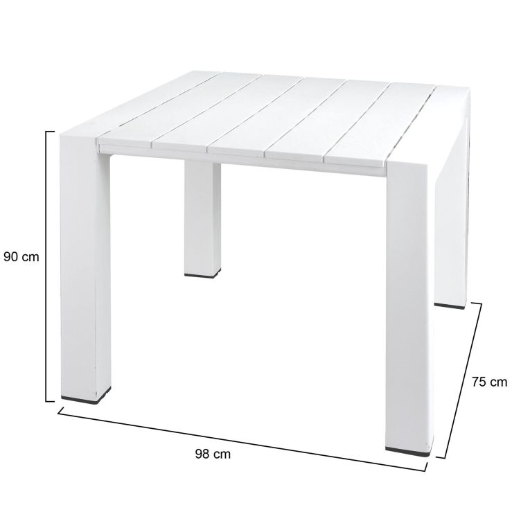 Tavolo da esterno 6 posti 90x98cm bianco - Malang