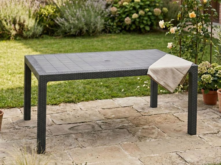 Tavolo da esterno 6 posti 94x160cm antracite - Pickering