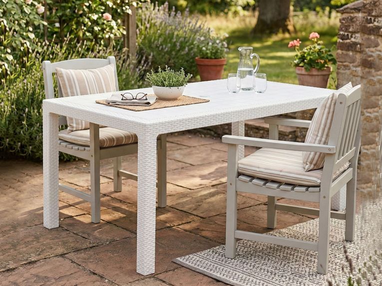 Tavolo da esterno 6 posti 94x160cm bianco - Pickering