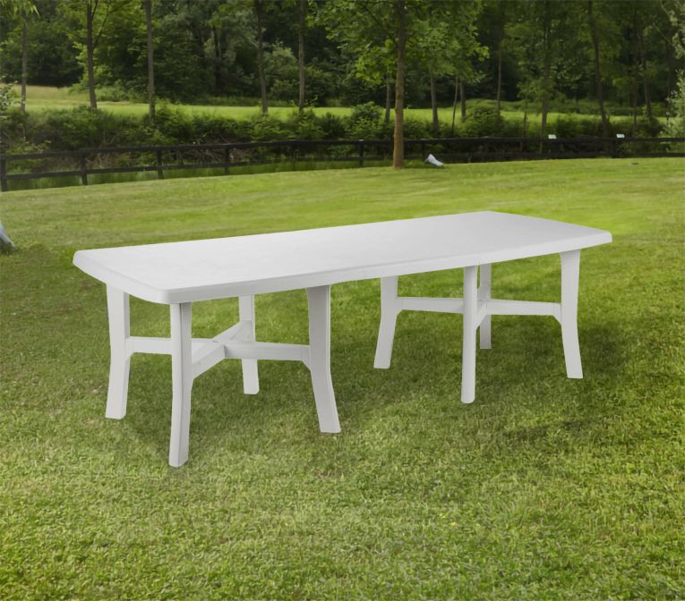 Tavolo da esterno Adonas, 160x90h72 cm, Bianco