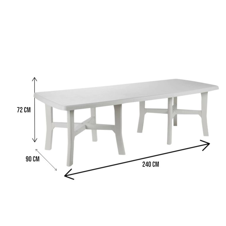 Tavolo da esterno Adonas, 160x90h72 cm, Bianco