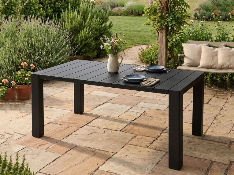 Tavolo da esterno allungabile 6-8 posti 90-160x98cm antracite - Langsa