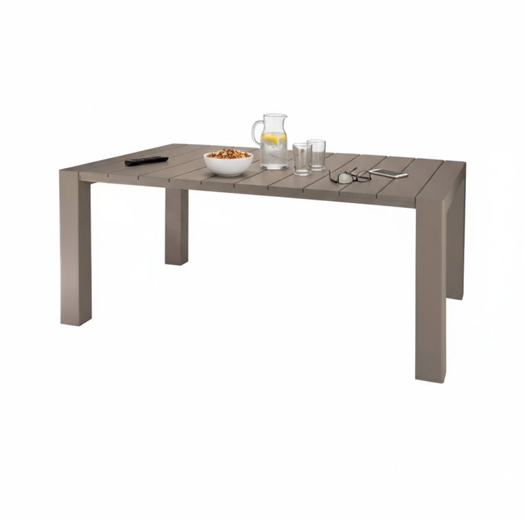 Tavolo da esterno allungabile 6-8 posti 90-160x98cm tortora - Langsa