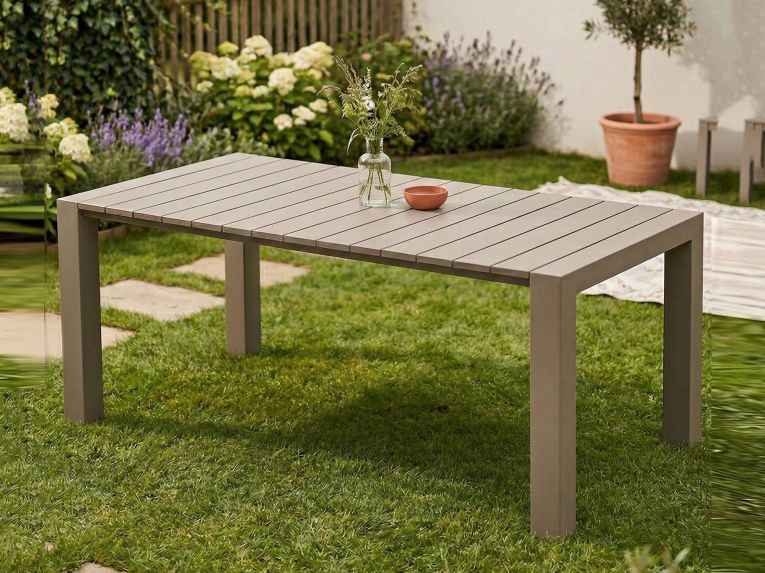 Tavolo da esterno allungabile 6-8 posti 90-160x98cm tortora - Langsa