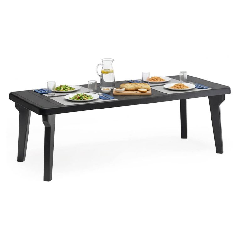 Tavolo da esterno allungabile 8-10 posti 160-220x90cm antracite - Anatre