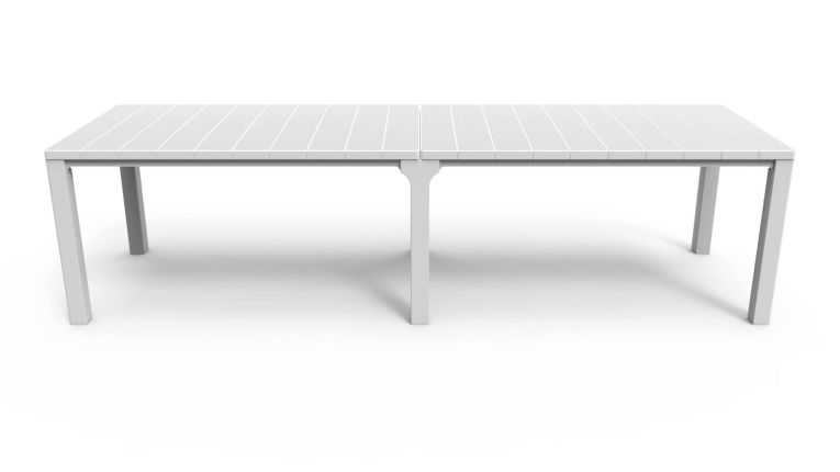 Tavolo da esterno allungabile 8-12 posti 147-294x90cm bianco - Brossard