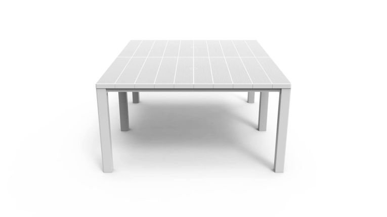 Tavolo da esterno allungabile 8-12 posti 147-294x90cm bianco - Brossard