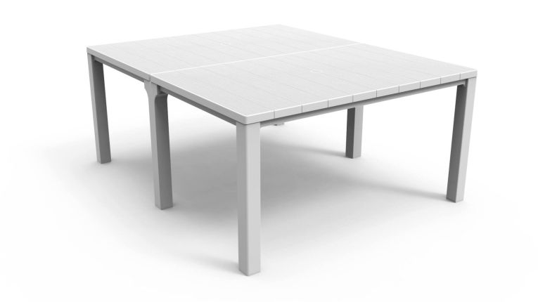 Tavolo da esterno allungabile 8-12 posti 147-294x90cm bianco - Brossard