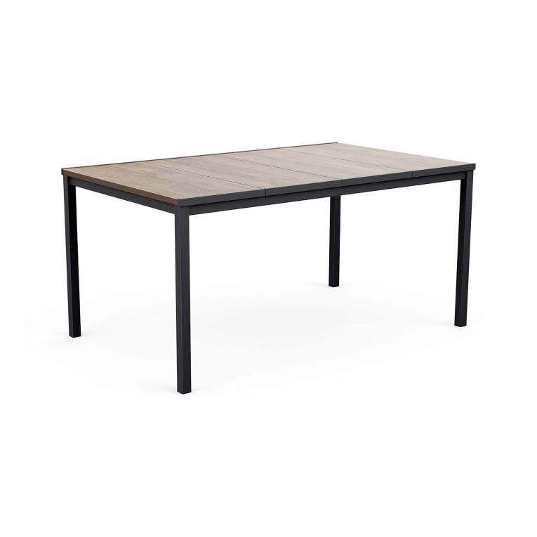 Tavolo da esterno Arbarei, Base per picnic, Piano da pranzo da giardino, Banco outdoor multiuso, 159x95 h75 cm, Rovere e Antracite