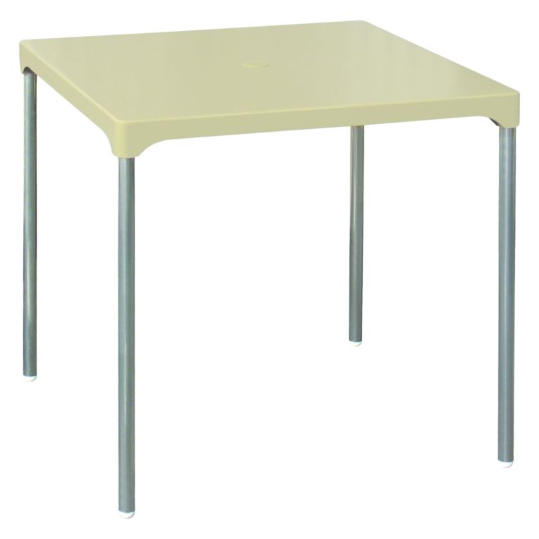Tavolo da Esterno Beige 4 Posti Tavolo Tavolo Fisso Quadrato 75x75x72h cm, Lunghezza Massima 75 cm Made in Italy - Brownstown