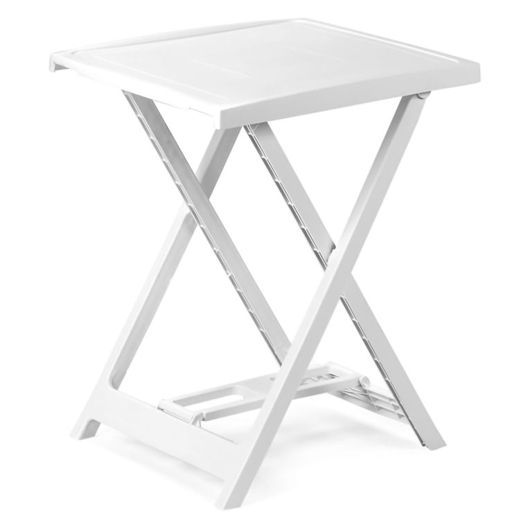 Tavolo da Esterno Bianco 2 Posti Tavolo Tavolo da Esterno Fisso 60x47x65h cm, Lunghezza Massima 50 cm Made in Italy - Ohatchee