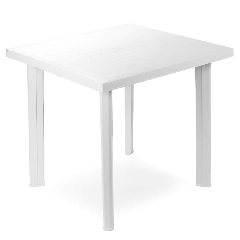 Tavolo da Esterno Bianco 4 Posti Tavolo Tavolo da Esterno Fisso 80x75x72h cm, Lunghezza Massima 80 cm Made in Italy - Tessner