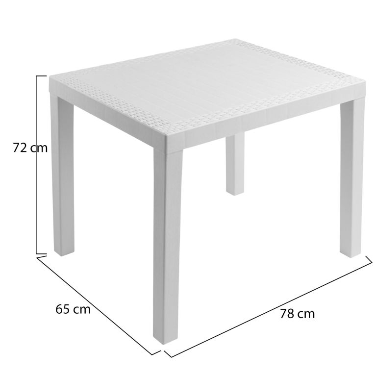 Tavolo da Esterno Bianco 4 Posti Tavolo Tavolo Fisso Rettangolare 78x65x72h cm, Lunghezza Massima 78 cm Made in Italy - Cobbtown