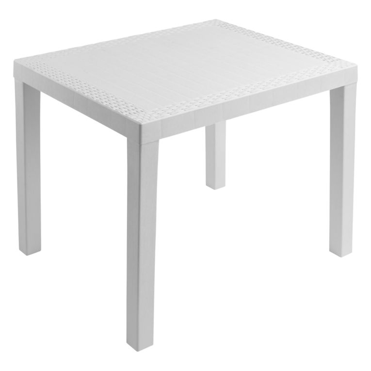 Tavolo da Esterno Bianco 4 Posti Tavolo Tavolo Fisso Rettangolare 78x65x72h cm, Lunghezza Massima 78 cm Made in Italy - Cobbtown