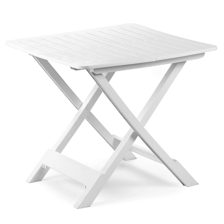 Tavolo da Esterno Bianco 4 Posti Tavolo Tavolo Pieghevole Rettangolare 79x72x70h cm, Lunghezza Massima 79 cm Made in Italy - Ruthton