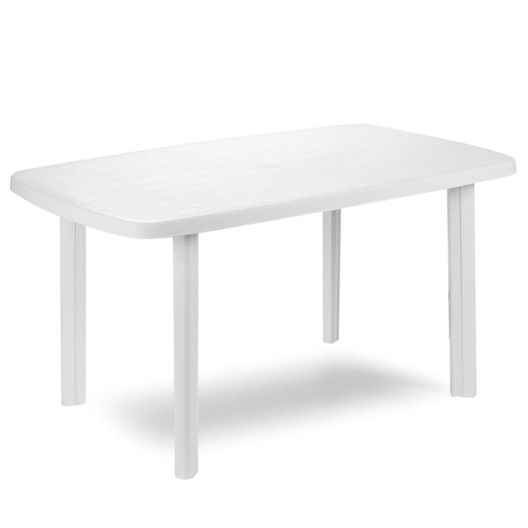 Tavolo da Esterno Bianco 6 Posti Tavolo Tavolo da Esterno Fisso 137x85x72h cm, Lunghezza Massima 137 cm Made in Italy - Greggs