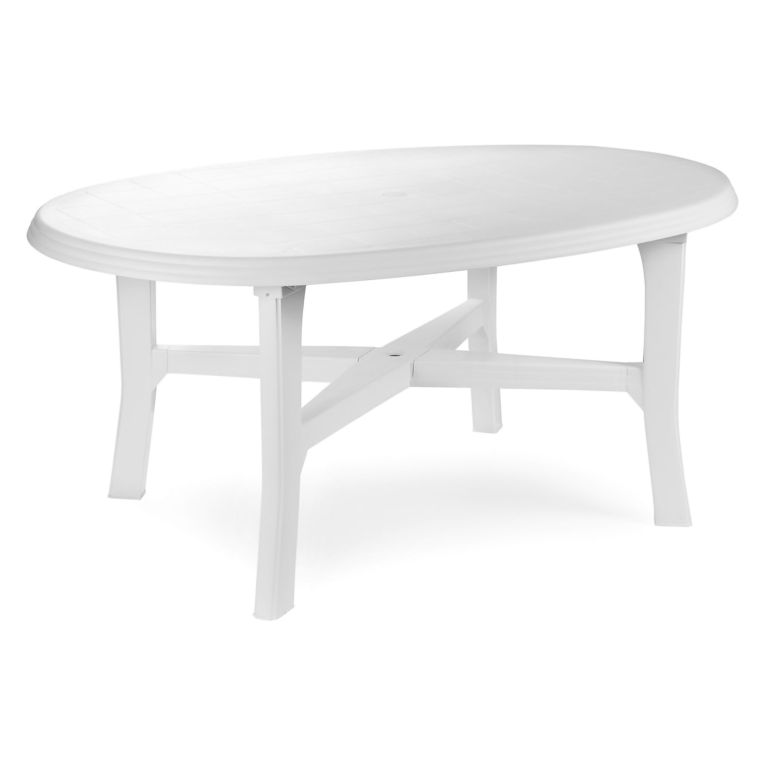 Tavolo da Esterno Bianco 6 Posti Tavolo Tavolo da Esterno Fisso 165x110x72h cm, Lunghezza Massima 165 cm Made in Italy - Simmsville
