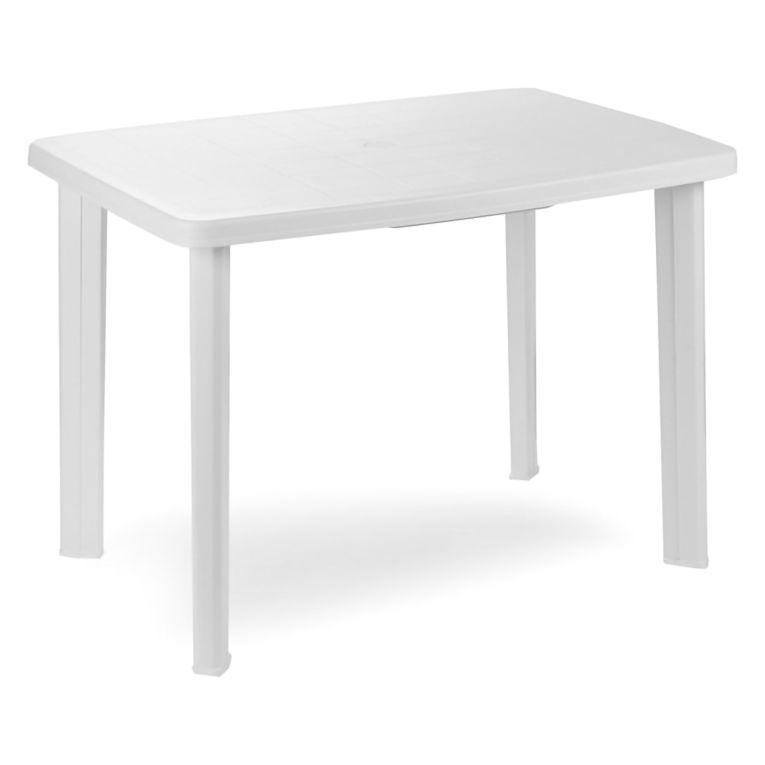 Tavolo da Esterno Bianco 6 Posti Tavolo Tavolo da Esterno Rettangolare 101x68x72h cm, Lunghezza Massima 101 cm Made in Italy - Pinedale