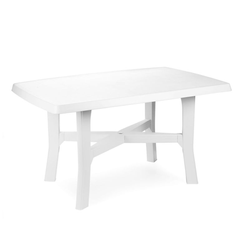Tavolo da Esterno Bianco 6 Posti Tavolo Tavolo Fisso Rettangolare 138x88x72h cm, Lunghezza Massima 138 cm Made in Italy - Raspberry