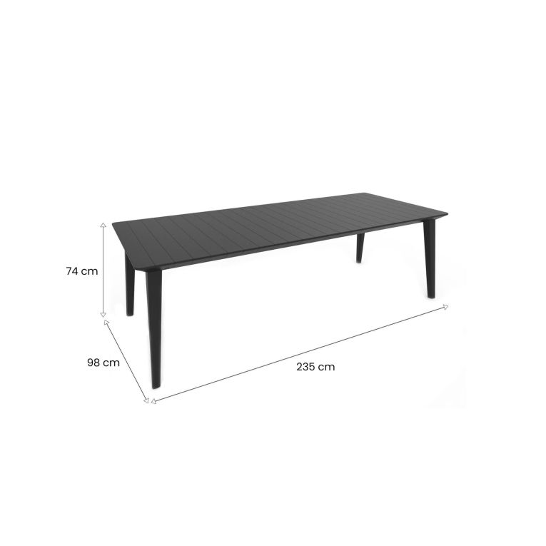 Tavolo da esterno Camrose, 235x98 h74 cm, Antracite